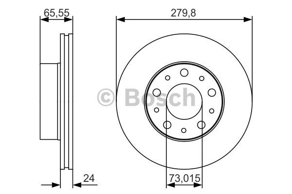 Bosch Wentylowana przednia tarcza hamulcowa – cena 167 PLN