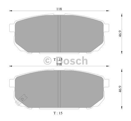 Bosch 0 986 AB3 070 Brake Pad Set, disc brake 0986AB3070: Buy near me in Poland at 2407.PL - Good price!
