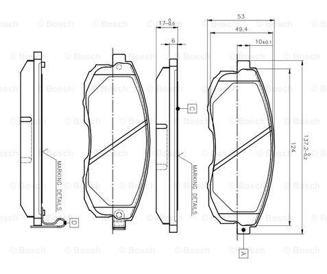 Bosch 0 986 TB2 617 Гальмівні колодки, комплект 0986TB2617: Приваблива ціна - Купити у Польщі на 2407.PL!