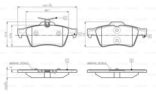 Bosch 0 986 TB3 028 Гальмівні колодки, комплект 0986TB3028: Приваблива ціна - Купити у Польщі на 2407.PL!