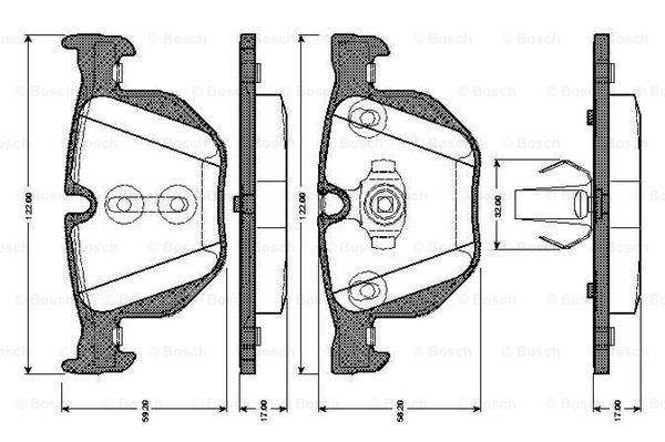 Bosch 0 986 TB3 034 Brake Pad Set, disc brake 0986TB3034: Buy near me in Poland at 2407.PL - Good price!