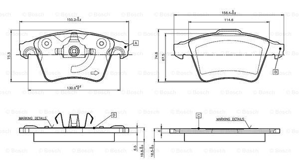 Bosch 0 986 TB3 061 Тормозные колодки дисковые, комплект 0986TB3061: Отличная цена - Купить в Польше на 2407.PL!