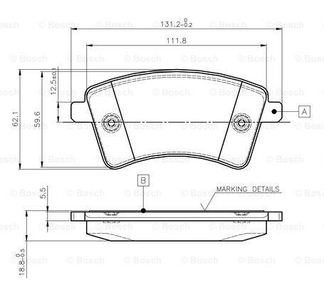 Bosch 0 986 TB3 062 Scheibenbremsbeläge, Set 0986TB3062: Kaufen Sie zu einem guten Preis in Polen bei 2407.PL!