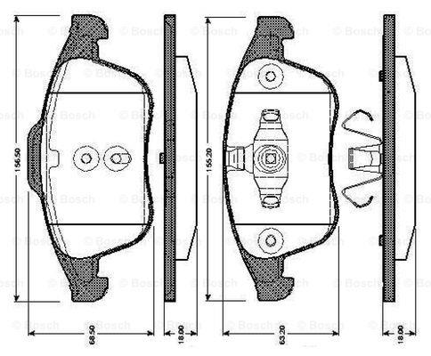 Bosch 0 986 TB3 064 Scheibenbremsbeläge, Set 0986TB3064: Kaufen Sie zu einem guten Preis in Polen bei 2407.PL!