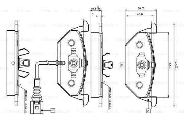 Bosch 0 986 TB2 041 Brake Pad Set, disc brake 0986TB2041: Buy near me in Poland at 2407.PL - Good price!