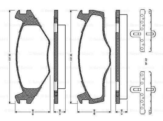 Bosch 0 986 TB2 091 Scheibenbremsbeläge, Set 0986TB2091: Kaufen Sie zu einem guten Preis in Polen bei 2407.PL!