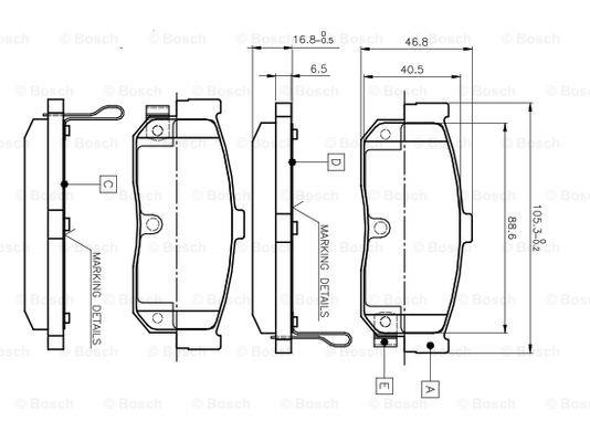 Bosch 0 986 TB2 199 Brake Pad Set, disc brake 0986TB2199: Buy near me in Poland at 2407.PL - Good price!