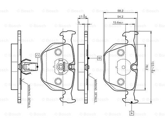 Bosch 0 986 TB2 204 Гальмівні колодки, комплект 0986TB2204: Приваблива ціна - Купити у Польщі на 2407.PL!