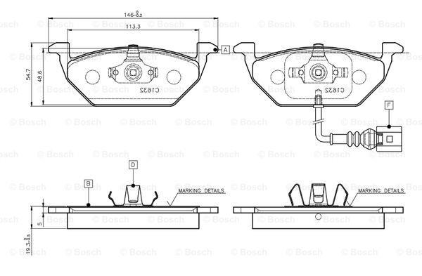 Bosch 0 986 TB2 314 Гальмівні колодки, комплект 0986TB2314: Приваблива ціна - Купити у Польщі на 2407.PL!