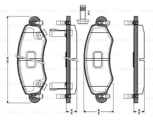 Bosch 0 986 TB2 344 Brake Pad Set, disc brake 0986TB2344: Buy near me in Poland at 2407.PL - Good price!