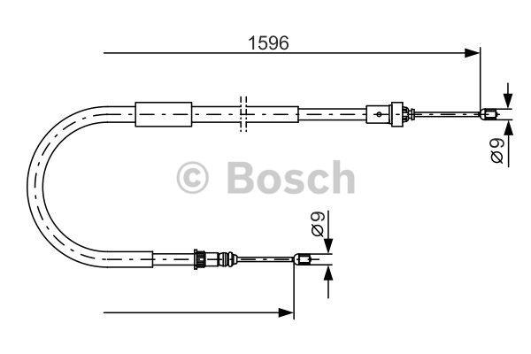 Трос стояночного тормоза, правый Bosch 1 987 482 334