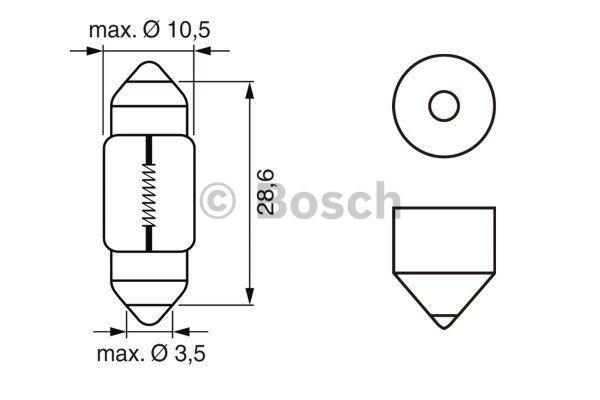 Bosch Лампа накаливания C10W 12V 10W – цена 4 PLN