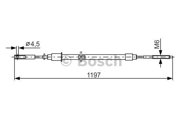 Parking brake cable, right Bosch 1 987 477 082