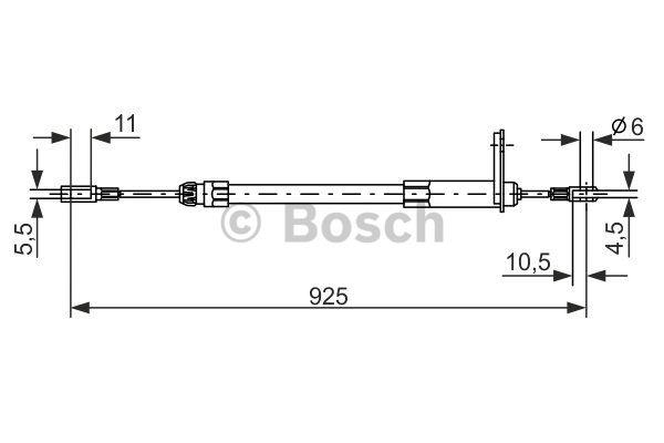 Bosch Linka hamulca ręcznego, prawy – cena 63 PLN