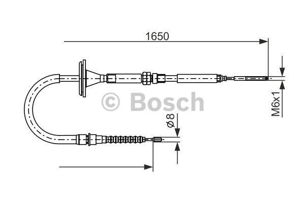 Parking brake cable, right Bosch 1 987 477 482