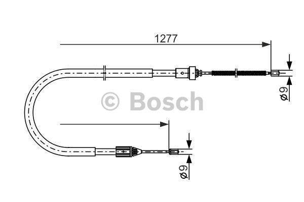 Parking brake cable left Bosch 1 987 477 645