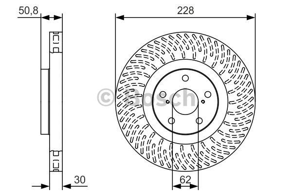 Bosch 0 986 479 T30 Front brake disc ventilated 0986479T30: Buy near me in Poland at 2407.PL - Good price!