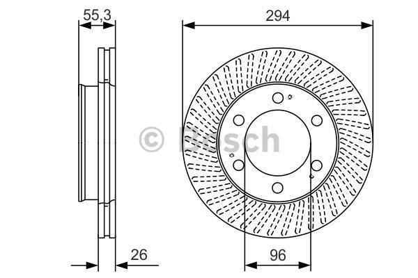 Bosch Тормозной диск передний вентилируемый – цена 166 PLN