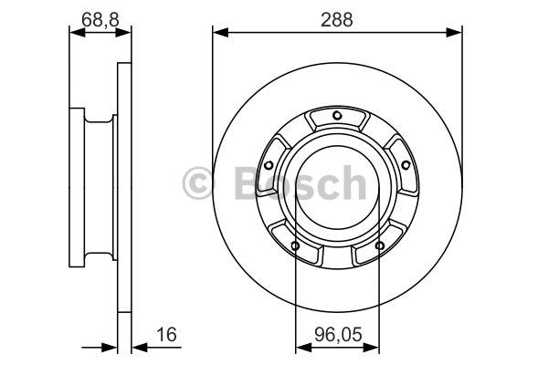 Bosch Rear brake disc, non-ventilated – price 242 PLN