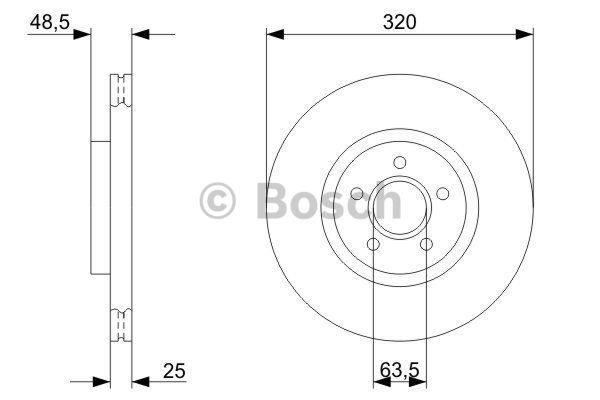 Bosch Wentylowana przednia tarcza hamulcowa – cena 214 PLN