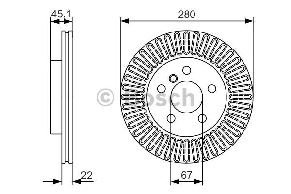 Bosch Тормозной диск передний вентилируемый – цена 162 PLN