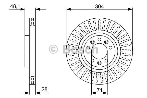 Bosch Тормозной диск передний вентилируемый – цена 212 PLN