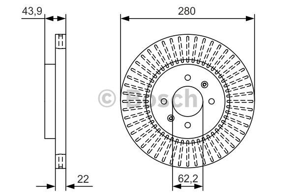 Bosch Тормозной диск передний вентилируемый – цена 179 PLN