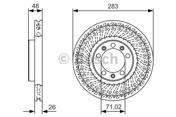 Bosch Wentylowana przednia tarcza hamulcowa – cena 148 PLN