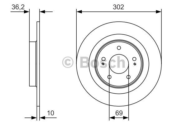 Bosch Bremsscheibe hinten, unbelüftet – Preis 161 PLN