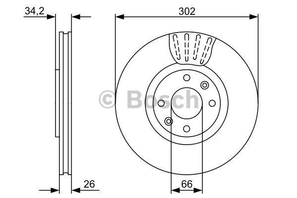 Bosch Диск гальмівний передній вентильований – ціна 184 PLN