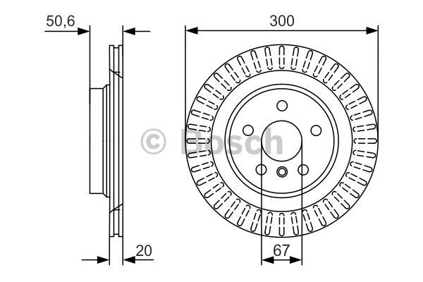 Bosch Rear ventilated brake disc – price 168 PLN