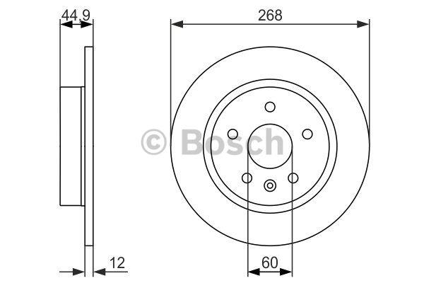Bosch Rear brake disc, non-ventilated – price 154 PLN