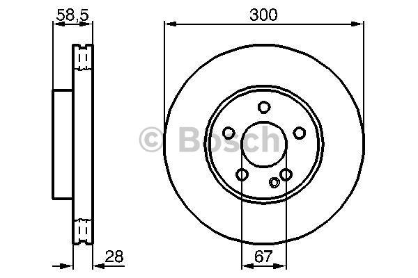 Bosch Wentylowana przednia tarcza hamulcowa – cena 163 PLN