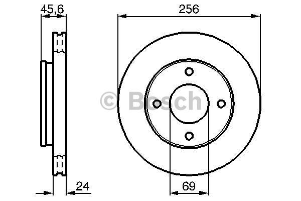 Bosch Front brake disc ventilated – price 145 PLN