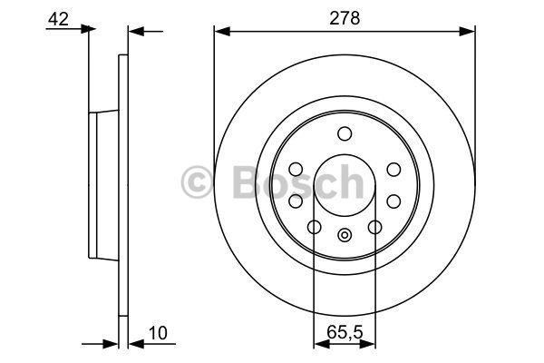 Bosch Диск гальмівний задній невентильований – ціна 105 PLN