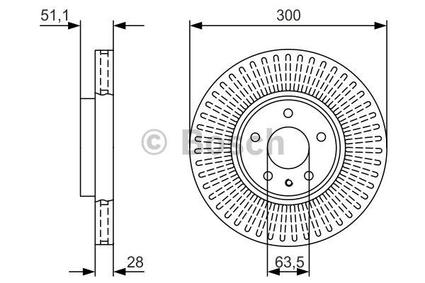 Bosch 0 986 479 V33 Front brake disc ventilated 0986479V33: Buy near me in Poland at 2407.PL - Good price!