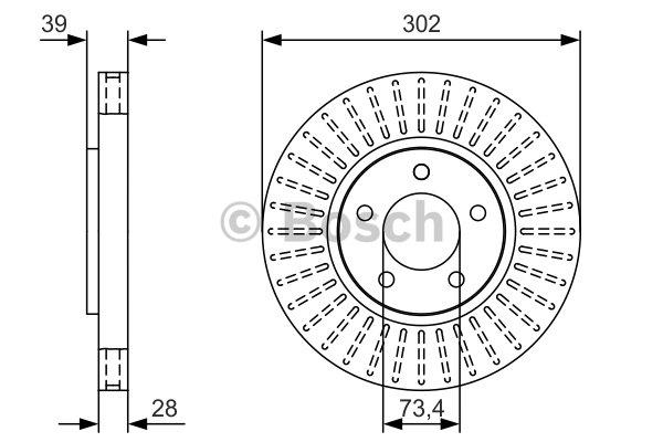 Bosch 0 986 479 U03 Front brake disc ventilated 0986479U03: Buy near me in Poland at 2407.PL - Good price!