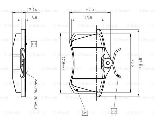 Bosch 0 986 TB2 013 Brake Pad Set, disc brake 0986TB2013: Buy near me in Poland at 2407.PL - Good price!