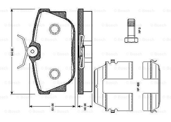 Bosch 0 986 TB2 048 Brake Pad Set, disc brake 0986TB2048: Buy near me in Poland at 2407.PL - Good price!