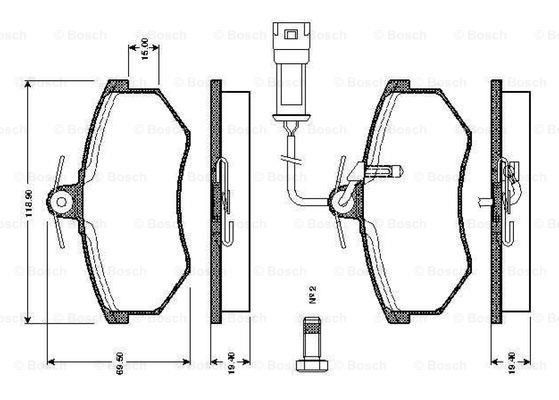 Bosch 0 986 TB2 504 Scheibenbremsbeläge, Set 0986TB2504: Kaufen Sie zu einem guten Preis in Polen bei 2407.PL!