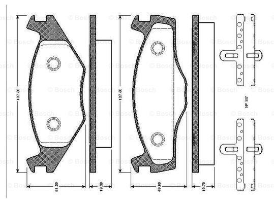 Bosch 0 986 TB2 537 Brake Pad Set, disc brake 0986TB2537: Buy near me in Poland at 2407.PL - Good price!