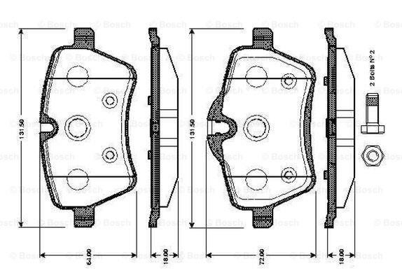 Bosch 0 986 TB3 018 Гальмівні колодки, комплект 0986TB3018: Приваблива ціна - Купити у Польщі на 2407.PL!