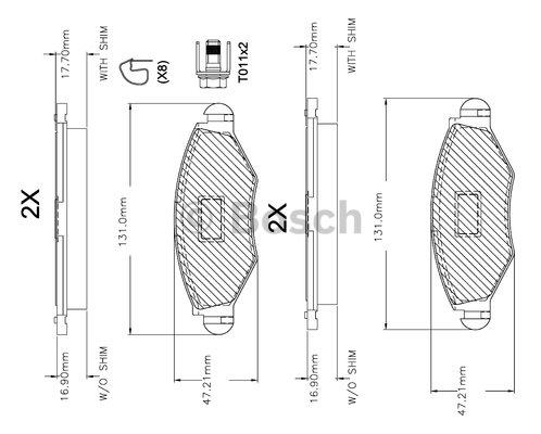 Bosch F 03A 150 014 Brake Pad Set, disc brake F03A150014: Buy near me at 2407.PL in Poland at an Affordable price!