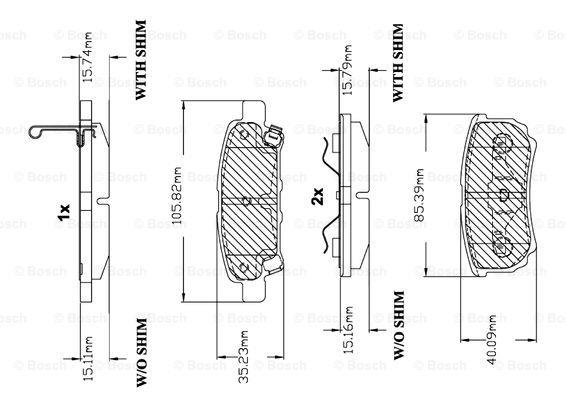 Bosch F 03B 150 139 Гальмівні колодки, комплект F03B150139: Приваблива ціна - Купити у Польщі на 2407.PL!