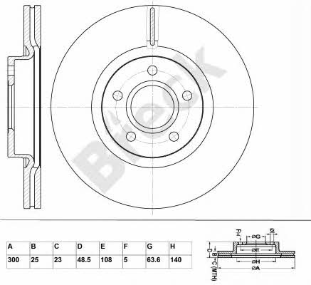 Breck BR 355 VA100 Front brake disc ventilated BR355VA100: Buy near me in Poland at 2407.PL - Good price!