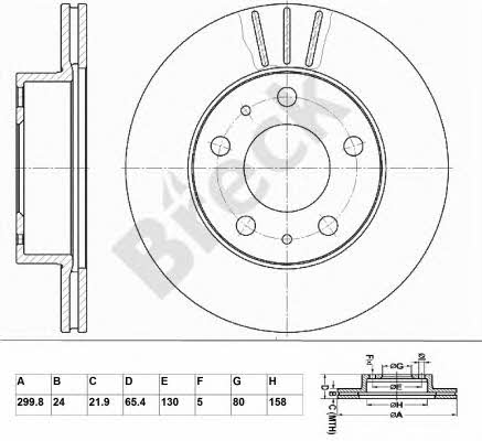 Breck BR 348 VA100 Front brake disc ventilated BR348VA100: Buy near me in Poland at 2407.PL - Good price!