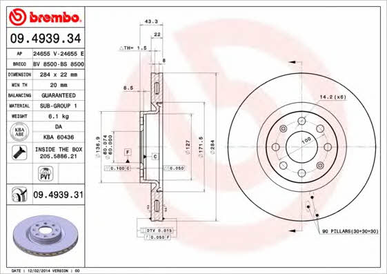 Breco BV 8500 Wentylowana przednia tarcza hamulcowa BV8500: Dobra cena w Polsce na 2407.PL - Kup Teraz!