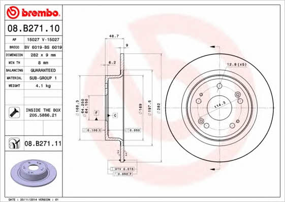 Breco BS 6019 Тормозной диск задний невентилируемый BS6019: Отличная цена - Купить в Польше на 2407.PL!