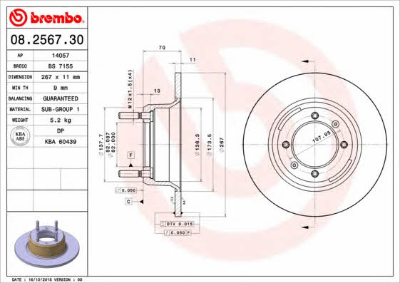 Breco BS 7155 Тормозной диск передний невентилируемый BS7155: Отличная цена - Купить в Польше на 2407.PL!