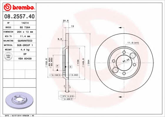 Breco BS 7384 Тормозной диск задний невентилируемый BS7384: Отличная цена - Купить в Польше на 2407.PL!